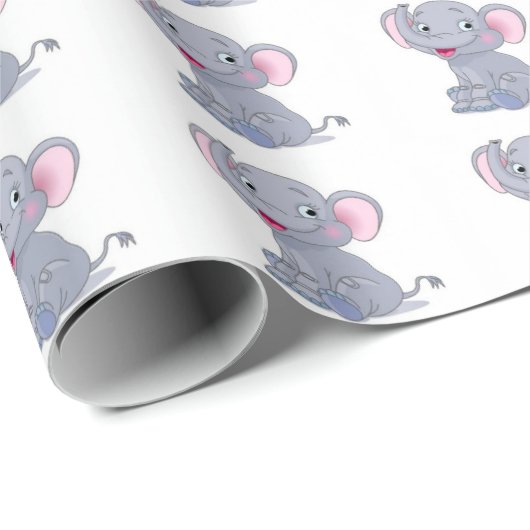 Schattig Elephant Wrappapier Cadeaupapier (Rol Hoek)