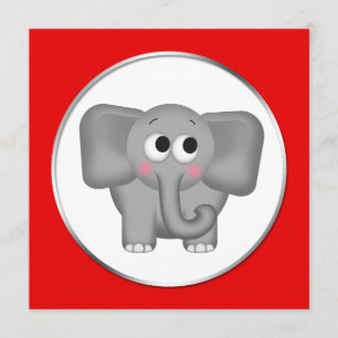 Schattig ellefant - Red Baby Shower-uitvindingen Kaart