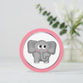 Schattig ellephant roze Baby shower Kaart (Staand voorkant)