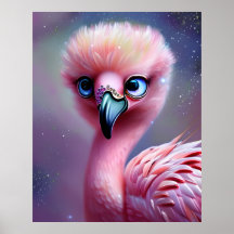 Schattig en Aardig Kawaii Baby Flamingo