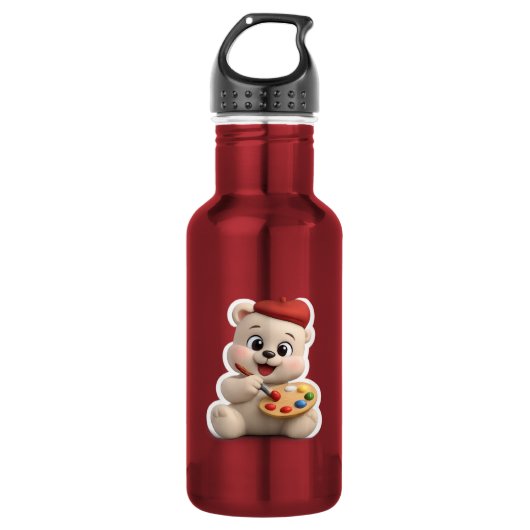 Schattig en Aardig Teddybeerontwerp Waterfles (Voorkant)