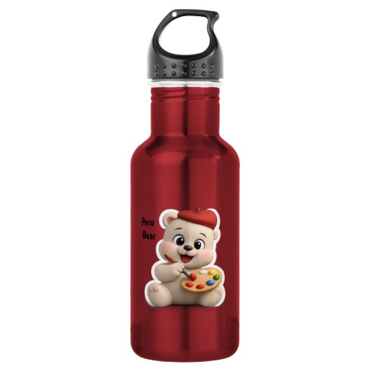 Schattig en Aardig Teddybeerontwerp Waterfles (Voorkant)