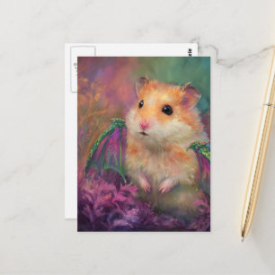 Schattig en Aardig Zoete Hamster Draak Briefkaart