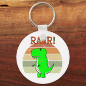 Schattig en boos cartoon T-Rex dinosaurus zonsonde Sleutelhanger (Voorkant)