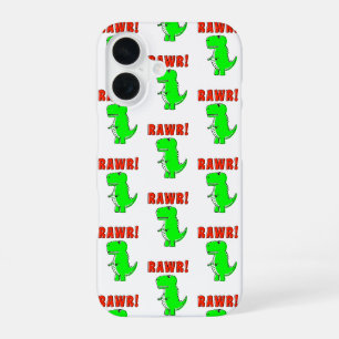Schattig en boos groen cartoon T-Rex dinosaurus iPhone 16 Hoesje