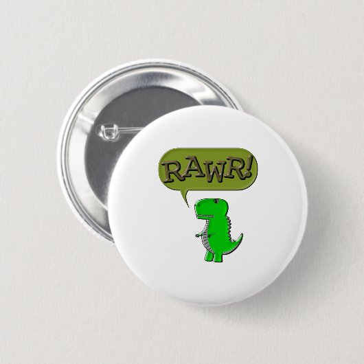 Schattig en boos speelgoed dinosaurus ronde button 5,7 cm (Voorkant /achterkant)