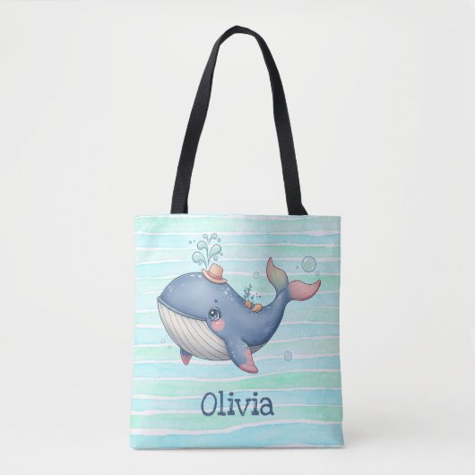 Schattig en eigenwijs klein walvisje tote bag (Voorkant)