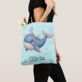Schattig en eigenwijs klein walvisje tote bag (Dichtbij)