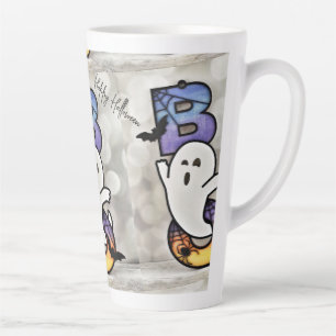 Schattig en eng Halloween Boo Geest, Vleermuis & S Latte Mok