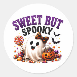 👻 Schattig en eng Halloween-candy spreuk 🍭 Ronde Sticker