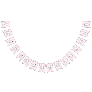 Schattig en eng spook roze vlaggetjes