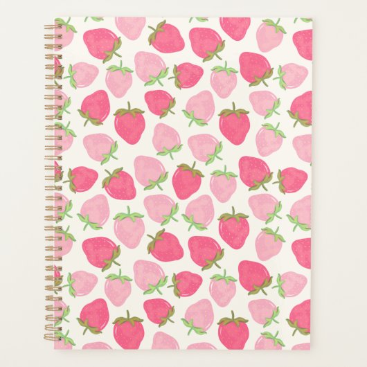Schattig en Fruitig Roze Aardbei Planner (Voorkant)