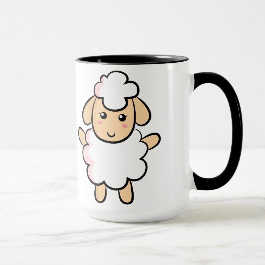 Schattig en Gelukkig Schaap Mok (Rechts)