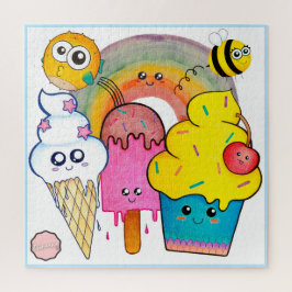 Schattig en Geweldige, Kawaii Kleurrijke Cartoon Legpuzzel