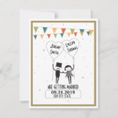 Schattig en grappig alternatief trouwkaart 'Save t Kaart (Voorkant)