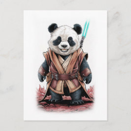 Schattig en Grappig Panda-ontwerp op een Witte Feestdagenkaart