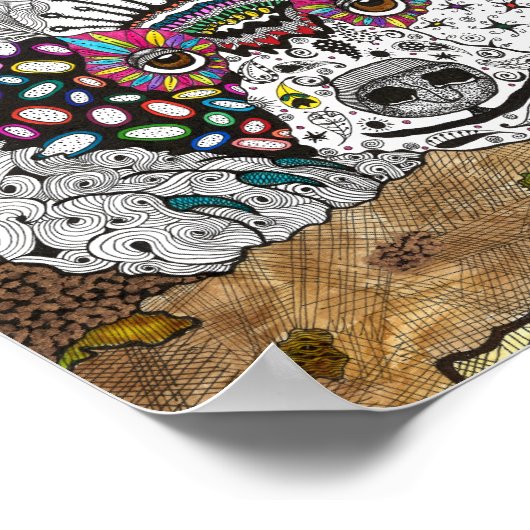 Schattig en kleurrijk Beer Poster - 10 x 8 inch (Hoek)