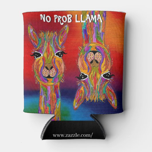 Schattig en kleurrijk Geen Prob Llama Koelbox Blikjeskoeler (Voorkant)