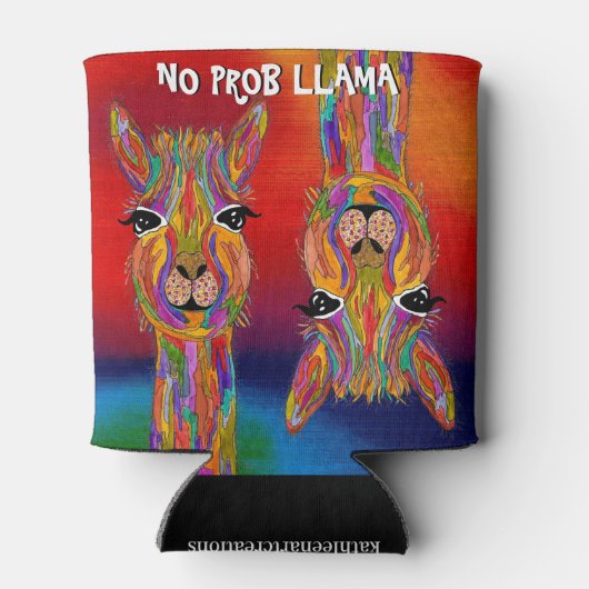 Schattig en kleurrijk Geen Prob Llama Koelbox Blikjeskoeler (Achterkant)