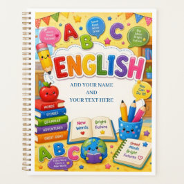 Schattig en Kleurrijk Kinderen ABC Engels Leren Planner