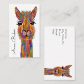 Schattig en kleurrijk Llama Visitekaartje (Voorkant / Achterkant)