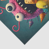 Schattig en kleurrijk Snoep Monsters Tissuepapier (Detail)