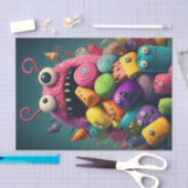 Schattig en kleurrijk Snoep Monsters Tissuepapier (Craft)