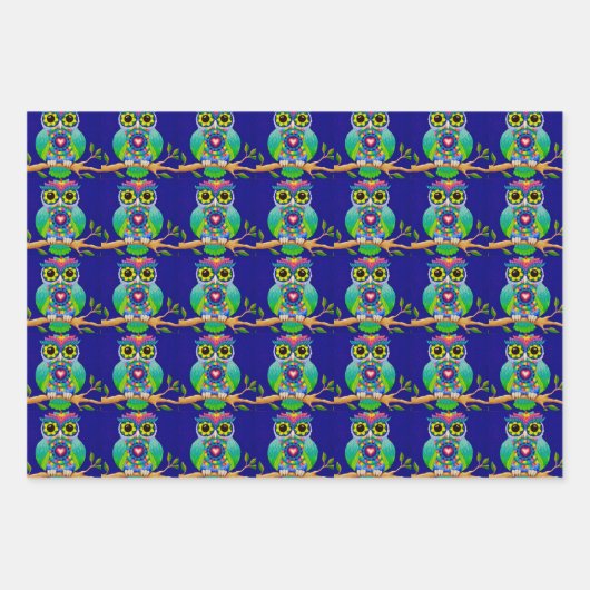 schattig en kleurrijk stel papier inpakpapier vel (Voorkant 3)