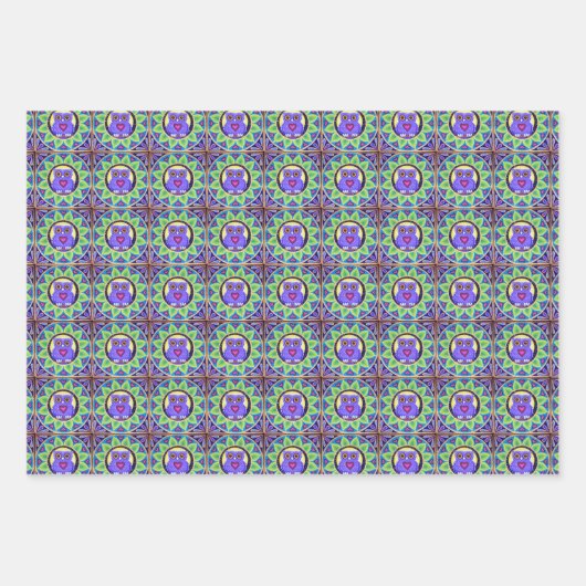 schattig en kleurrijk stel papier inpakpapier vel (Voorkant 2)