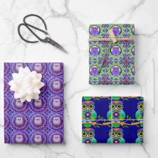 schattig en kleurrijk stel papier inpakpapier vel