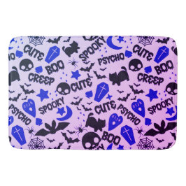 Schattig en leuk paars, blauw en zwart Halloween Badmat
