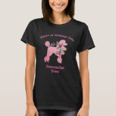 Schattig en leuk roze poedel vrouw's T-shirt (Voorkant)