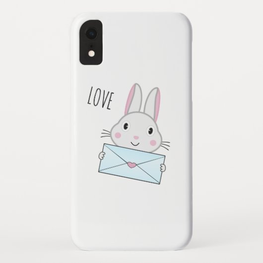 Schattig en lief konijn met liefdesbrief Case-Mate iPhone case (Achterkant)