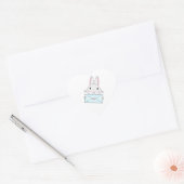Schattig en lief konijn met liefdesbrief hart sticker (Envelop)