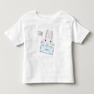 Schattig en lief konijn met liefdesbrief kinder shirts