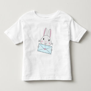 Schattig en lief konijn met liefdesbrief kinder shirts