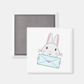 Schattig en lief konijn met liefdesbrief magneet (Voorkant / Achterkant)