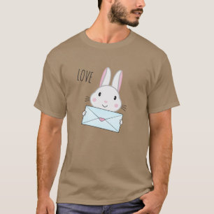 Schattig en lief konijn met liefdesbrief t-shirt