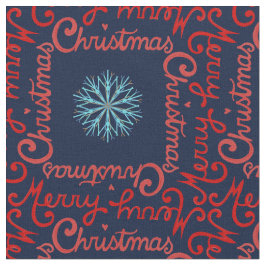 Schattig en mooi sneeuwvlok Kerstmis marineblauw Stof