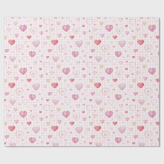 Schattig en romantisch patroon ontwerp met hart cadeaupapier (Vlak)