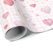 Schattig en romantisch patroon ontwerp met hart cadeaupapier (Rol Hoek)