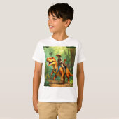 Schattig en schattig dinosaurus design T-shirt (Voorkant volledig)