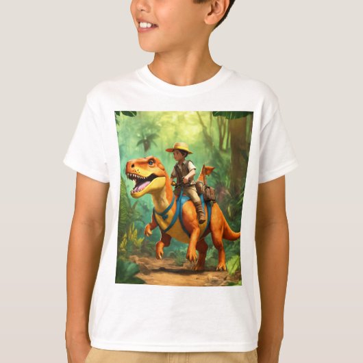 Schattig en schattig dinosaurus design T-shirt (Voorkant)