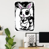 Schattig en schattig konijn | AI Art Poster (Thuiskantoor)