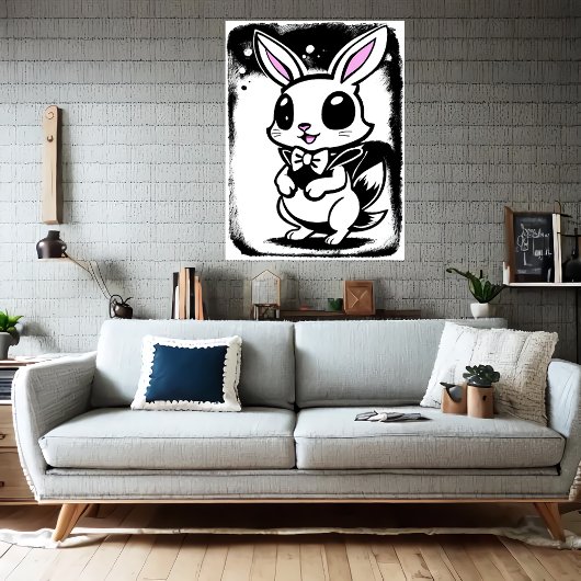 Schattig en schattig konijn | AI Art Poster