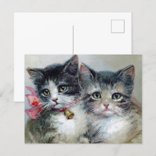 Schattig en schattig, Schattige kittens, Briefkaart
