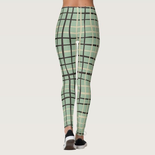 Schattig en schattig Schots patroon l Sage groen Leggings (Achterkant)
