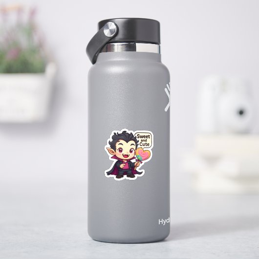 "Schattig en Slijmerig" Chibi Vampier Sticker (HydroFlask)