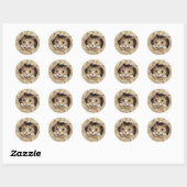 Schattig en speels katje ronde sticker (Vel)