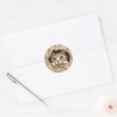 Schattig en speels katje ronde sticker (Envelop)